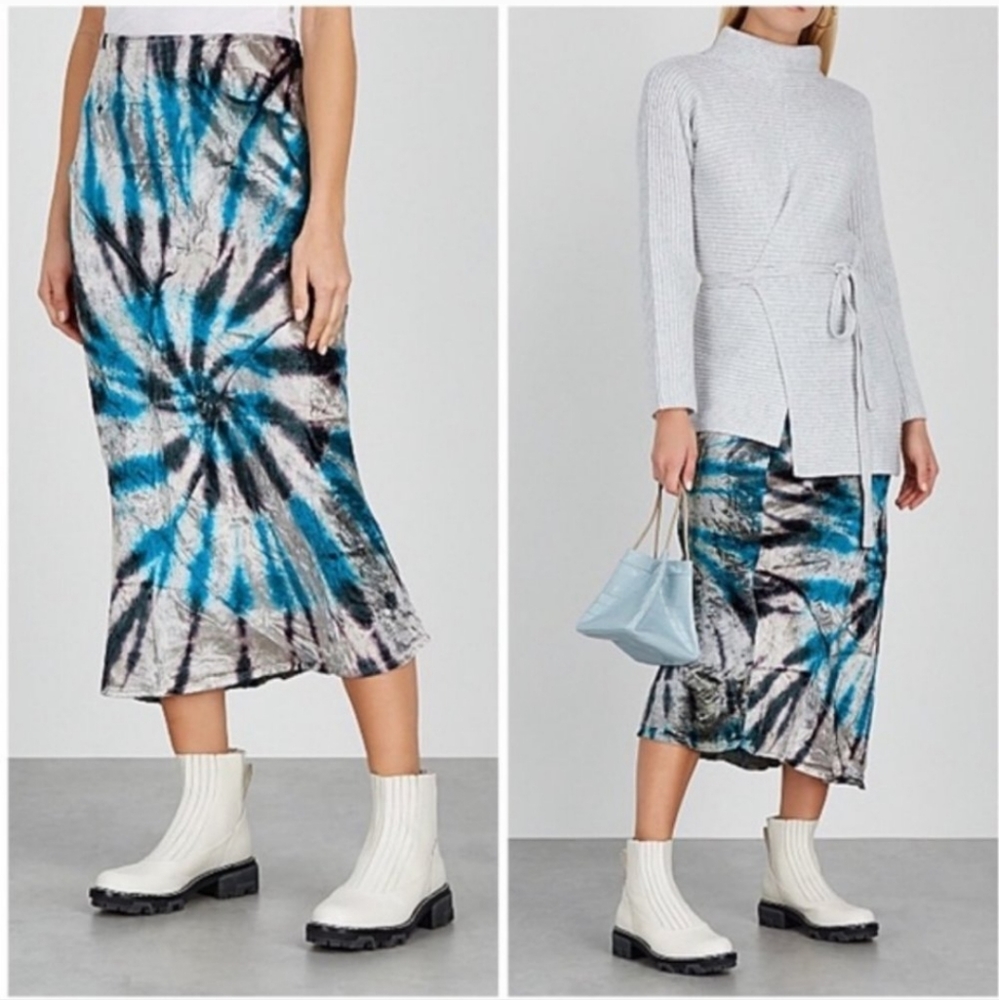 Serious Swagger Tie-Dye Velvet Midi  Skirt by Free People size small